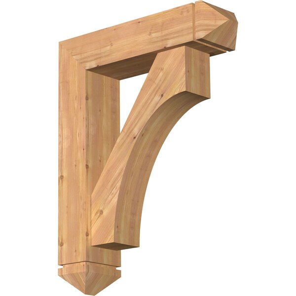 Ekena Millwork Westlake Arts and Crafts Smooth Bracket w/ Offset Brace, Western Red Cedar, 7 1/2"W x 30"D x 38"H BKT0806X30X38WTL03SWR - main